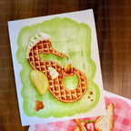 Coastal Seahorse Art Print | Whimsical Watercolor Waffle Seahorse (8x10, 11x14)