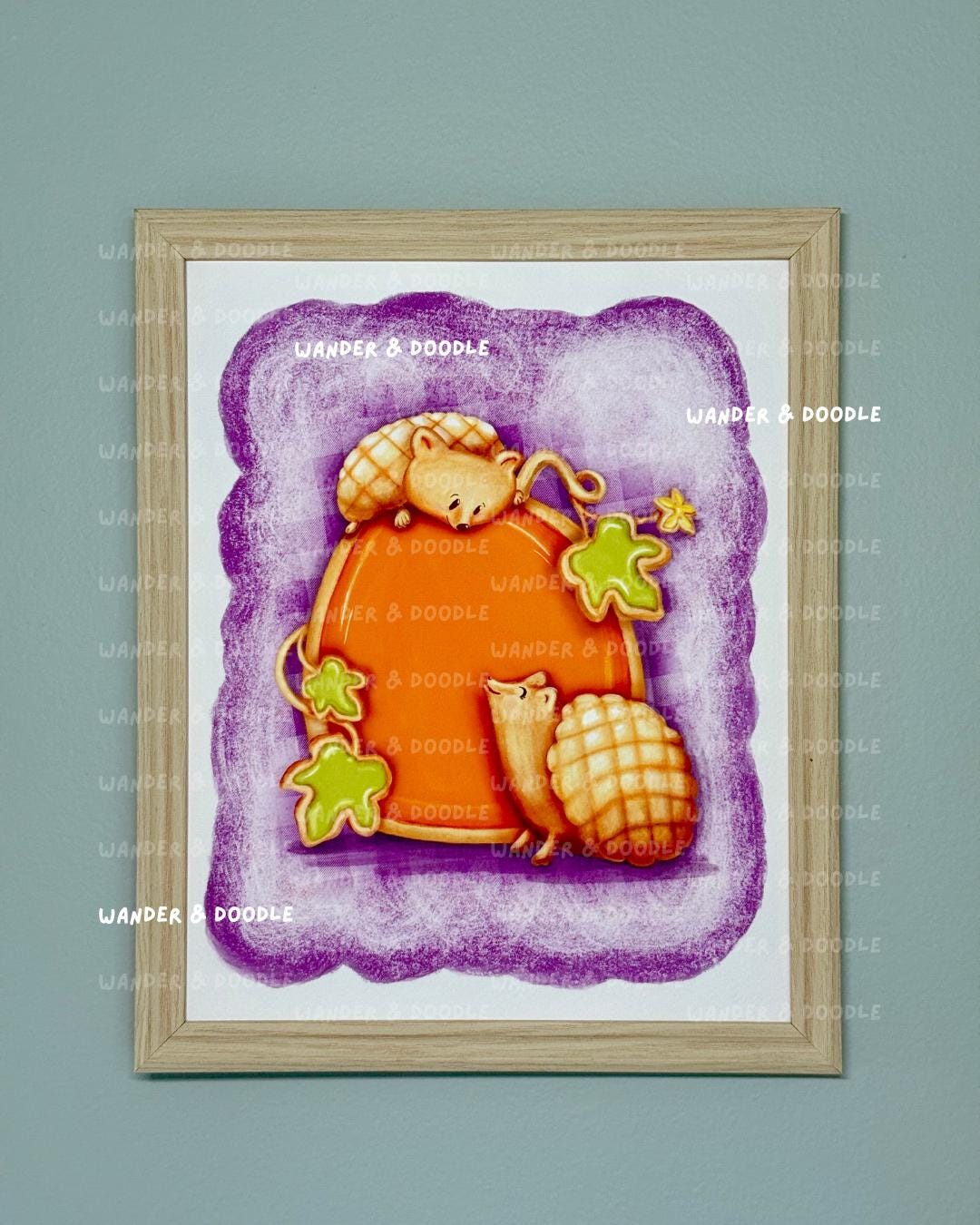 Pumpkin Hedgehog Art Print – Whimsical Watercolor for Kitchen or Nursery (8×10, 11×14)