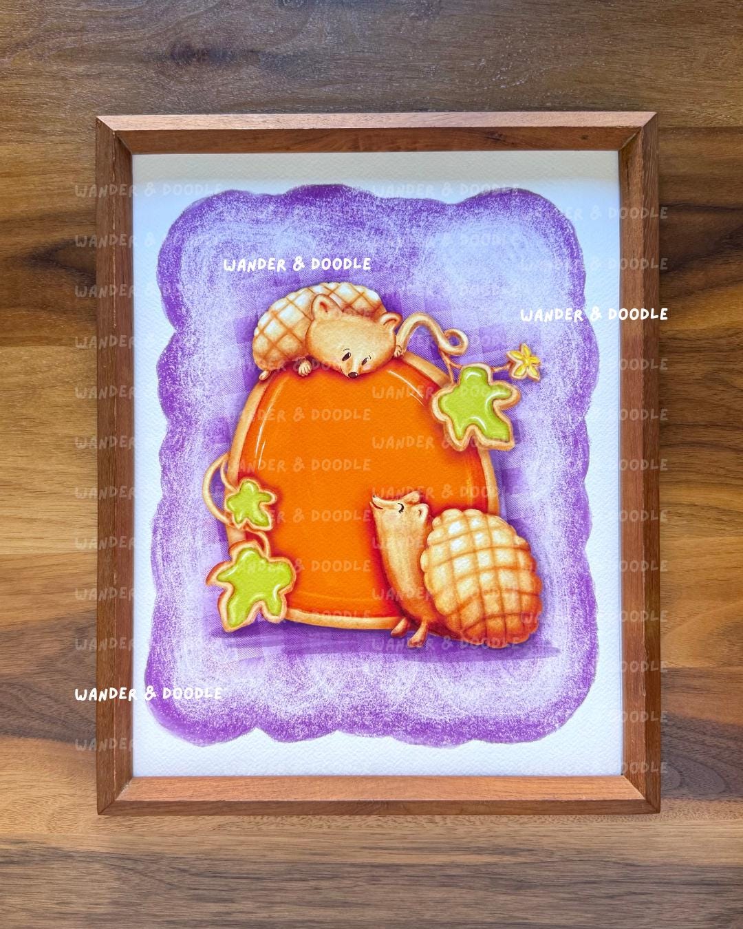 Pumpkin Hedgehog Art Print – Whimsical Watercolor for Kitchen or Nursery (8×10, 11×14)