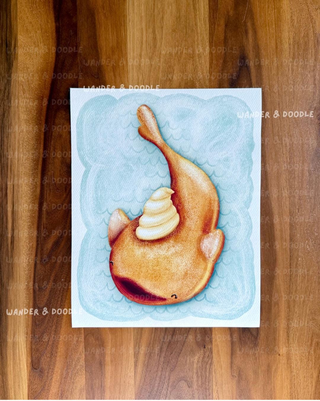 Whale Shark Nursery Art Print – Marine Animal Coastal Watercolor (8×10, 11×14)