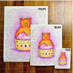 Kawaii Bear Nursery Wall Art – Honey & Fig Kakigori Art Print (8x10, 11x14)