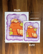 Pumpkin Hedgehog Art Print – Whimsical Watercolor for Kitchen or Nursery (8×10, 11×14)