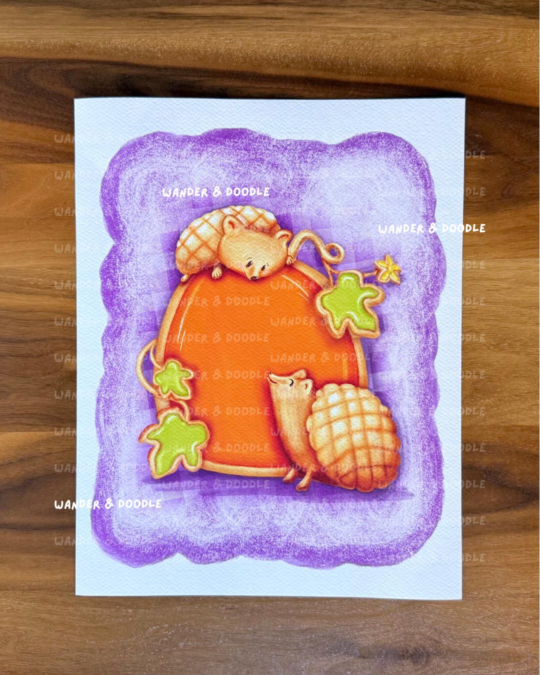 Pumpkin Hedgehog Art Print – Whimsical Watercolor for Kitchen or Nursery (8×10, 11×14)