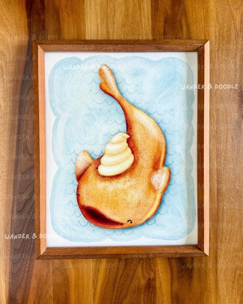 Whale Shark Nursery Art Print – Marine Animal Coastal Watercolor (8×10, 11×14)