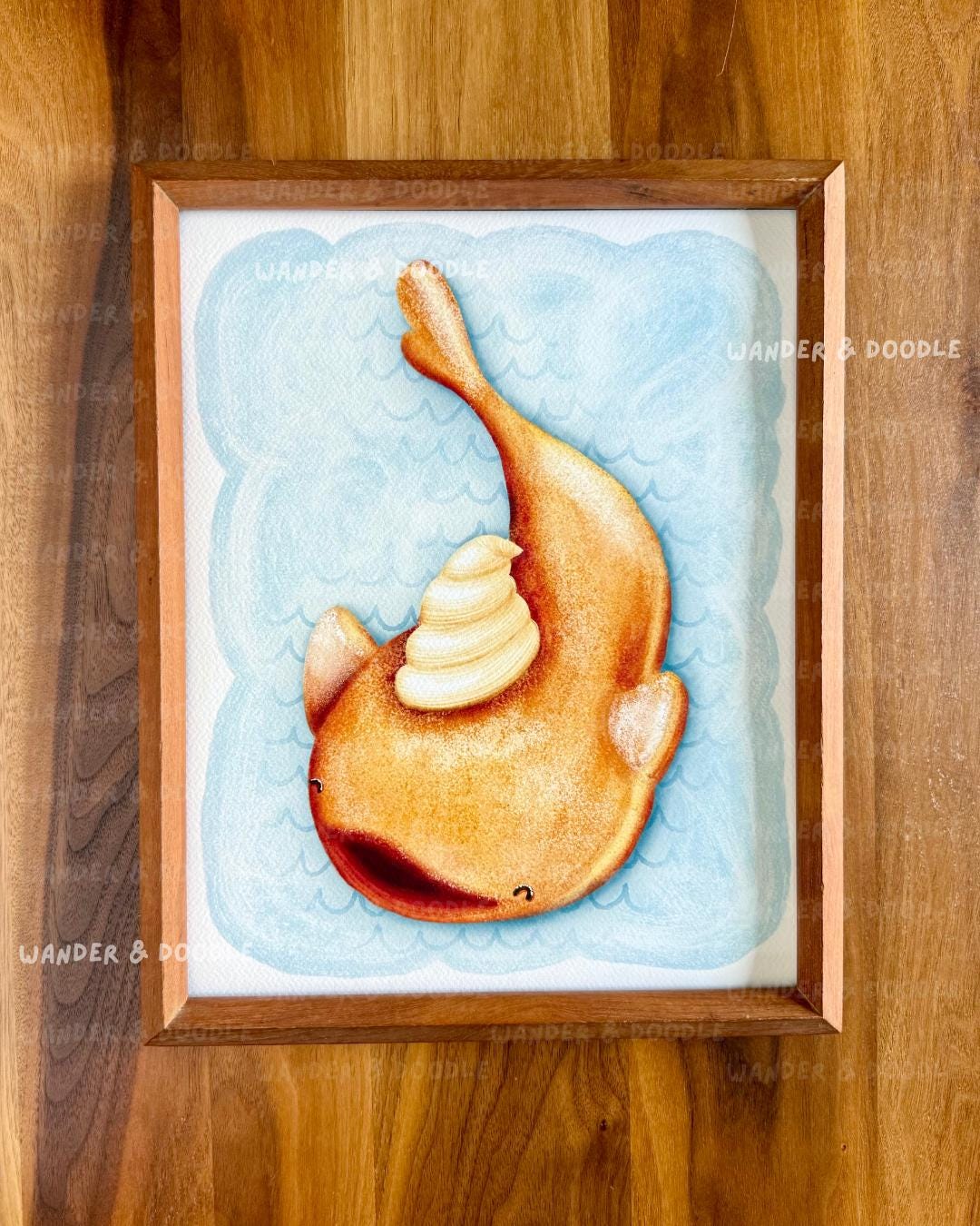 Whale Shark Nursery Art Print – Marine Animal Coastal Watercolor (8×10, 11×14)