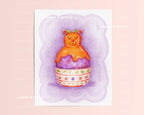 Kawaii Bear Nursery Wall Art – Honey & Fig Kakigori Art Print (8x10, 11x14)