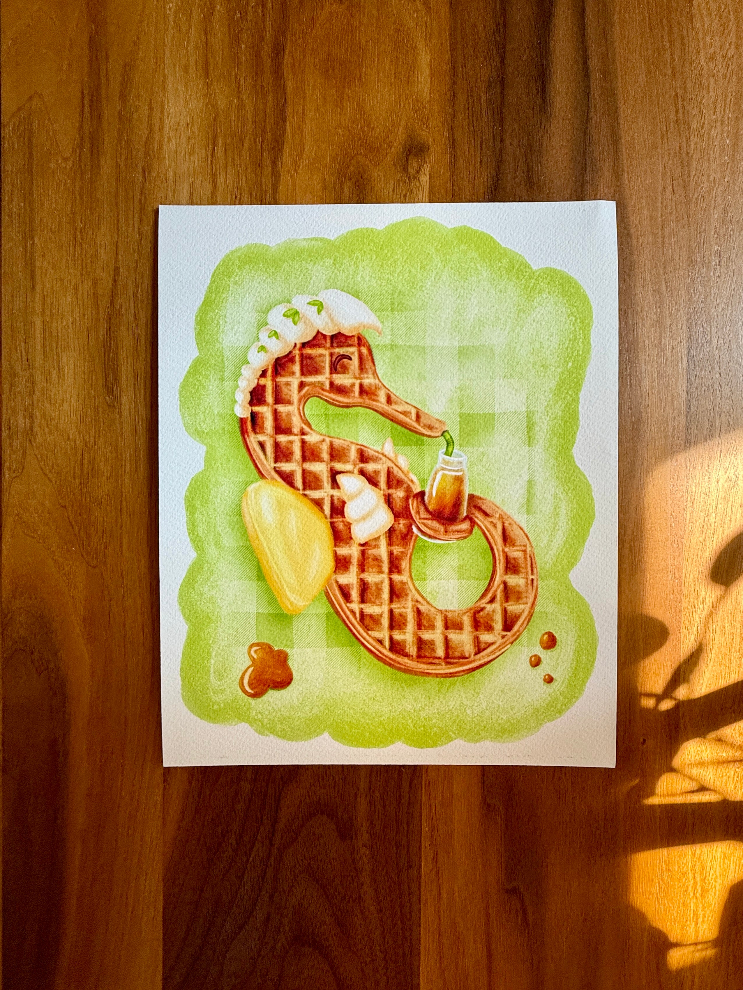 Wendy the Seahorse 8x10 Waffle Art Print